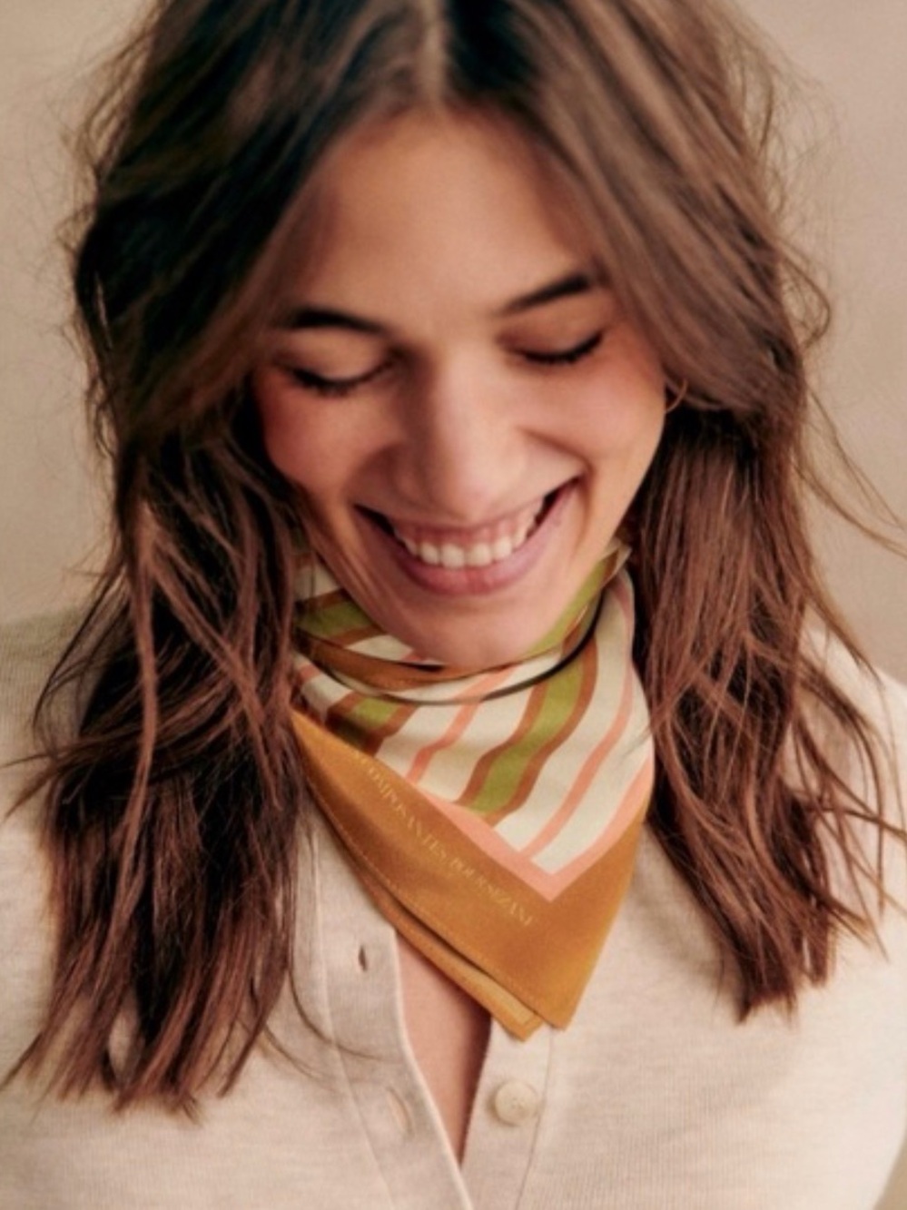 🇫🇷 Sézane Le Foulard Gaston Striped
Square Scarf